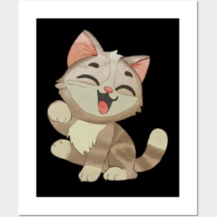 Happy smiling kitty Posters and Art